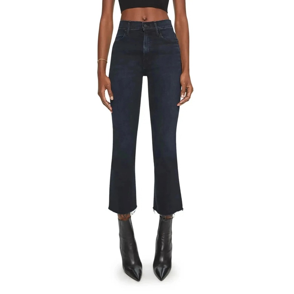 Mother The Hustler Ankle Fray Jeans Night In Paris Indigo Blue 30